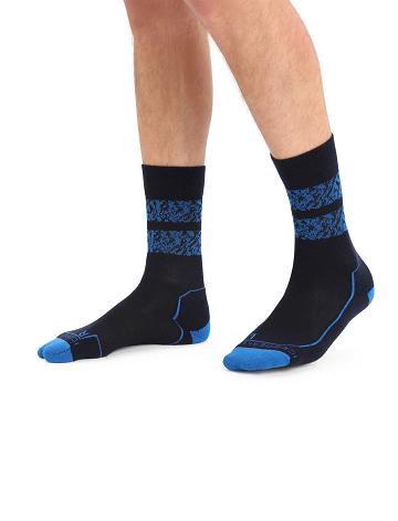 Midnight Navy / Lazurite Icebreaker Merino Hike+ Light Crew Natural Summit Men's Socks | AU 1006BEXC